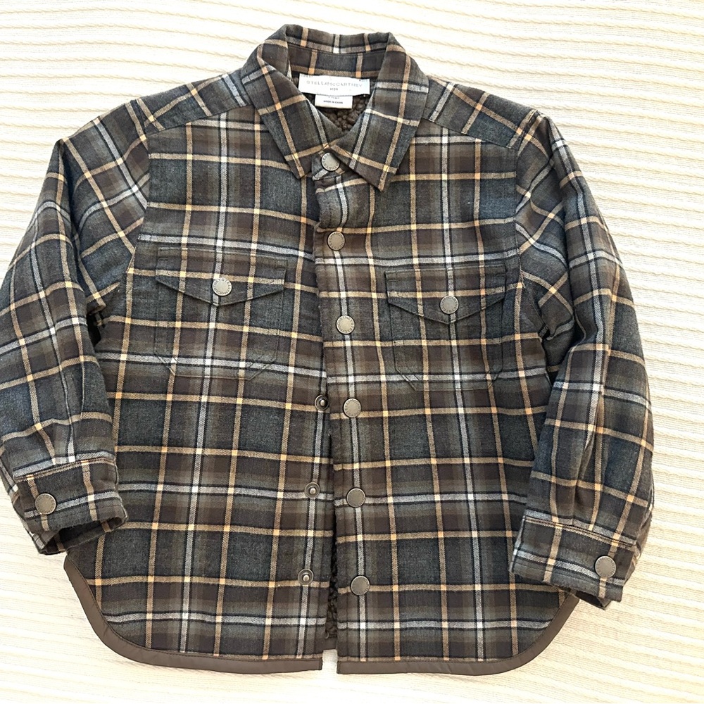 Stella McCartney Kids Plaid Fleece lined Plaid Jacket